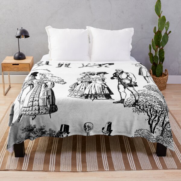 Item preview, macabre halloween regency skeleton toile designed and sold by Gossip Rag.