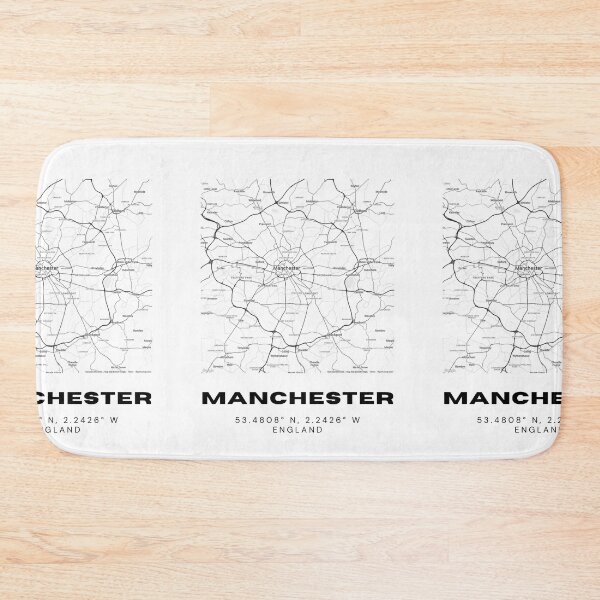 Item preview, Manchester Coordinates Print | Minimalist Black and White Map designed and sold by RM-Journey.