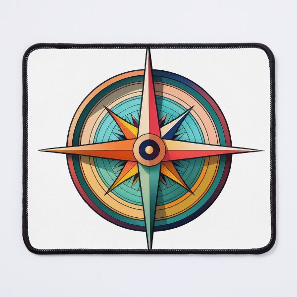Item preview, Abstract colorful compass designed and sold by BysonDesigns.