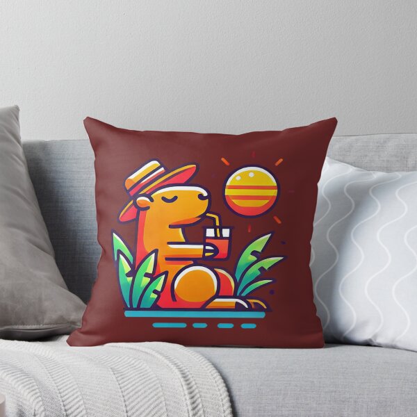 Item preview, capybara sunbathing and drinking juice designed and sold by D-dreams.