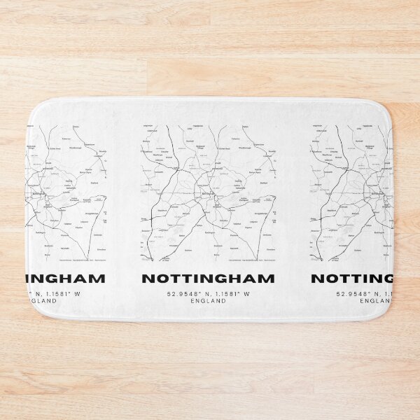 Item preview, Nottingham Coordinates Map Print | Minimalist Black and White Art designed and sold by RM-Journey.