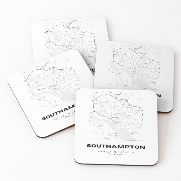 Item preview, Minimalist Southampton Map Art | Black and White Coordinates Print designed and sold by RM-Journey.