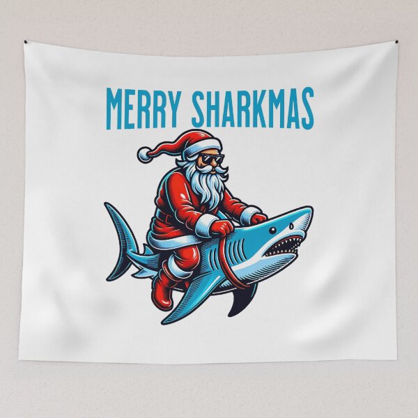 Item preview, Merry Sharkmas - funny Santa Claus design. designed and sold by ReneMM.