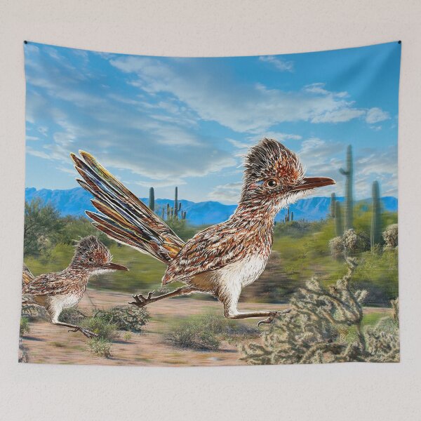 Item preview, Roadrunner Desert Cactus Road Runner Bird Art designed and sold by oz10.