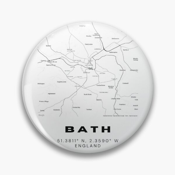 Artikelvorschau, Minimalistische Bath-Kartenkunst | Schwarz-Weiß-Koordinatendruck entworfen und verkauft von RM-Journey.