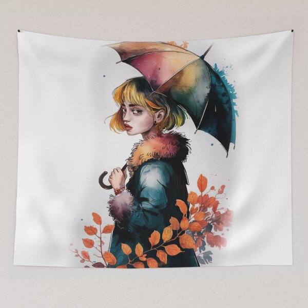 Item preview, Autumn Stroll - Watercolor Leaves & Fall Weather designed and sold by MilicaT.