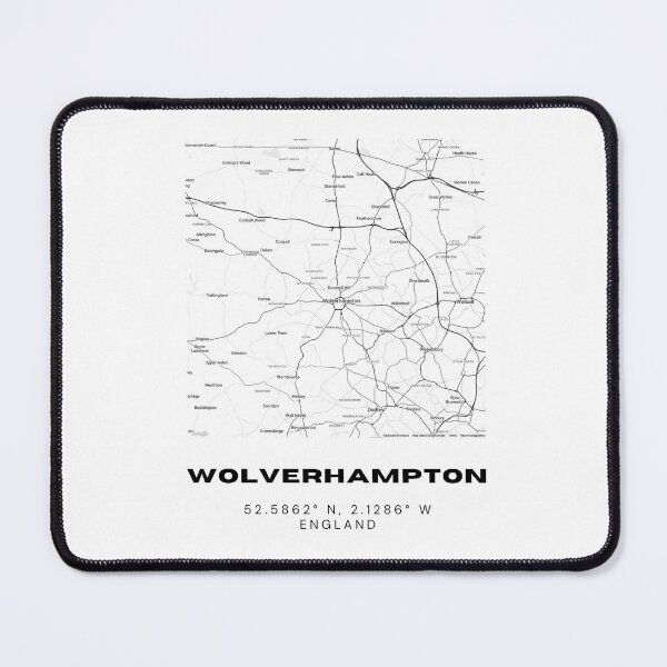 Item preview, Minimalist Wolverhampton Map Art | Black and White Coordinates Print designed and sold by RM-Journey.