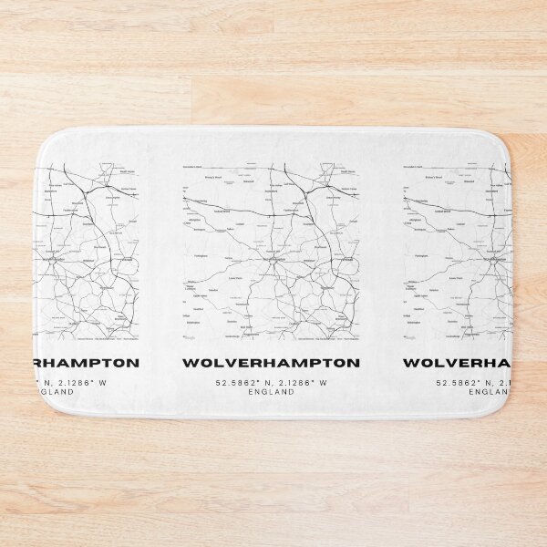 Item preview, Minimalist Wolverhampton Map Art | Black and White Coordinates Print designed and sold by RM-Journey.