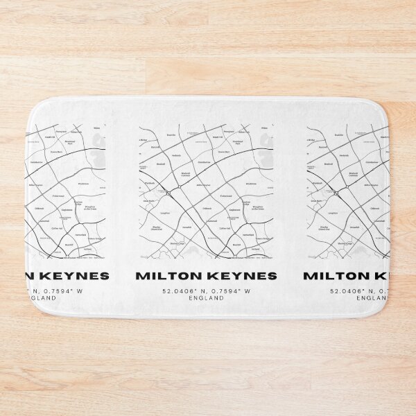Item preview, Minimalist Milton Keynes Map Art | Black and White Coordinates Print designed and sold by RM-Journey.