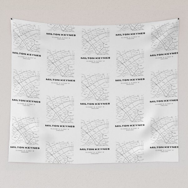 Item preview, Minimalist Milton Keynes Map Art | Black and White Coordinates Print designed and sold by RM-Journey.
