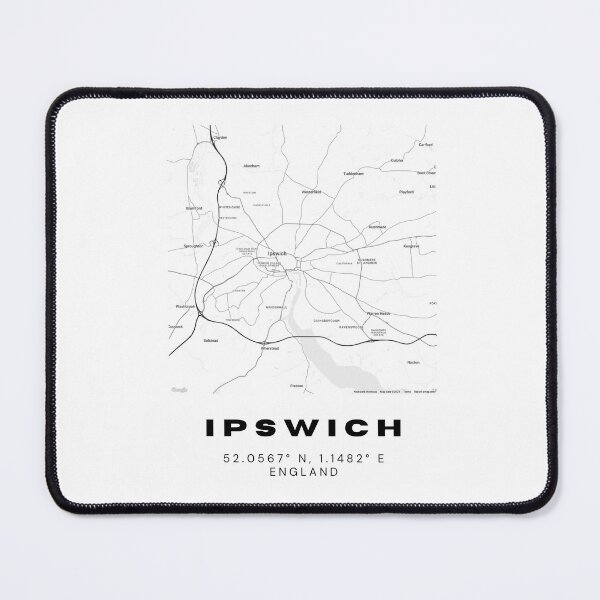 Item preview, Ipswich Coordinates Map Print | Minimalist Black and White Art designed and sold by RM-Journey.