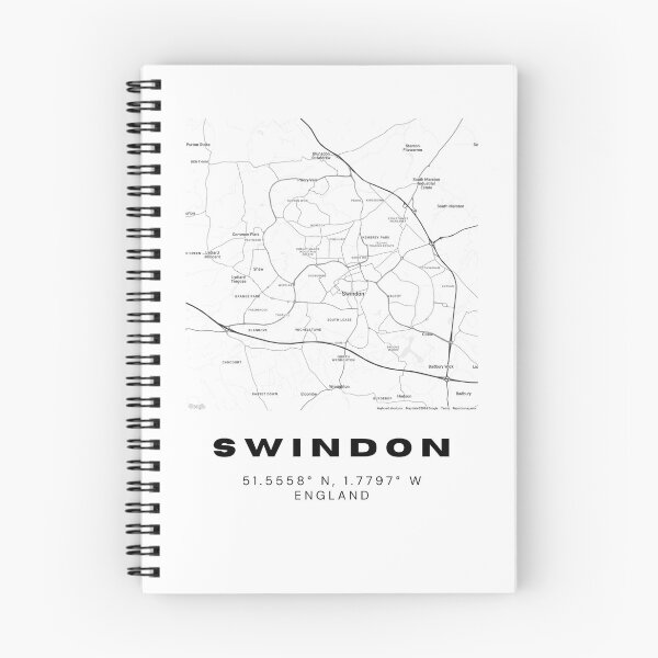 Item preview, Swindon Coordinates Map | Minimalist Black and White Art designed and sold by RM-Journey.