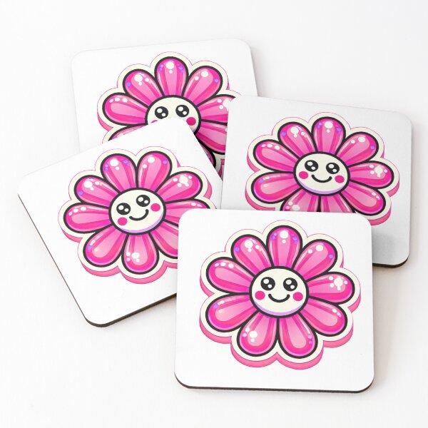 Item preview, CUTE RETRO PINK DAISY STICKER SMILEY FACE  designed and sold by Arts4U.