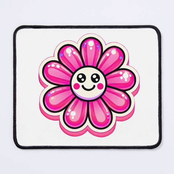 Item preview, CUTE RETRO PINK DAISY STICKER SMILEY FACE designed and sold by Arts4U.