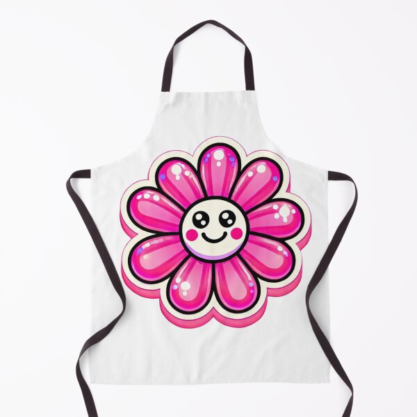 Item preview, CUTE RETRO PINK DAISY STICKER SMILEY FACE  designed and sold by Arts4U.