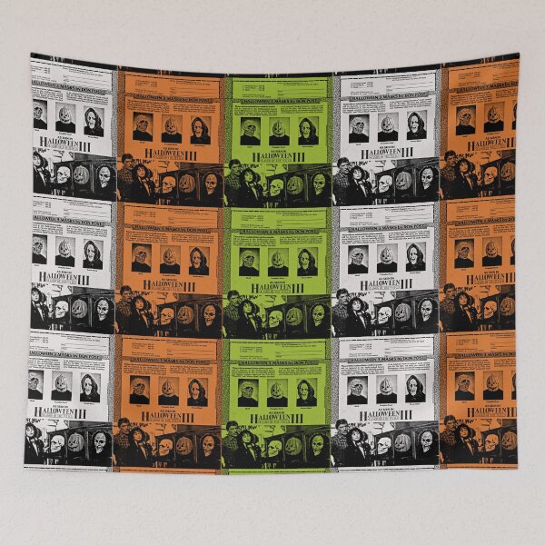 Item preview, Halloween III Season of the Witch Silver Shamrock Mask Ad Pattern designed and sold by Cuttintees.