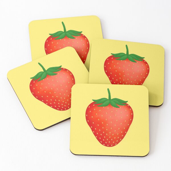 Item preview, Strawberry on Yellow designed and sold by bits-and-bob.