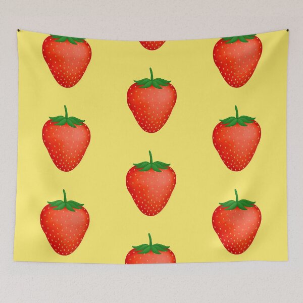 Item preview, Strawberry on Yellow designed and sold by bits-and-bob.