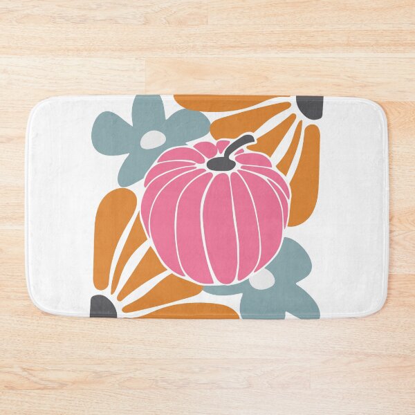 Item preview, Retro Boho Floral Fall pink pumpkin designed and sold by parasta.