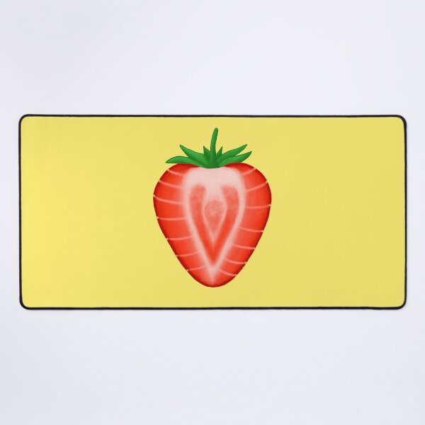 Item preview, Strawberry Half on Yellow designed and sold by bits-and-bob.