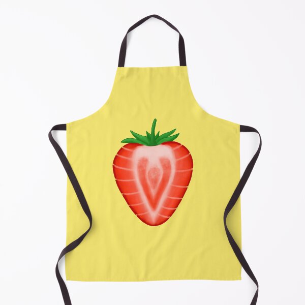 Item preview, Strawberry Half on Yellow designed and sold by bits-and-bob.