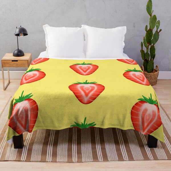 Item preview, Strawberry Half on Yellow designed and sold by bits-and-bob.