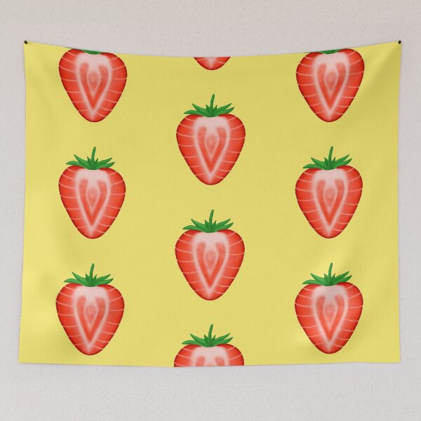 Item preview, Strawberry Half on Yellow designed and sold by bits-and-bob.