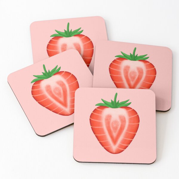 Item preview, Strawberry Half on Pink designed and sold by bits-and-bob.