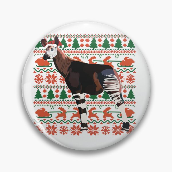 Artikelvorschau, Weihnachtszoo-Okapi, Weihnachtszoo-Okapi-Illustration – Festliche und einzigartige Wildtier-Ferienkunst entworfen und verkauft von PrettylittlepastelUk.