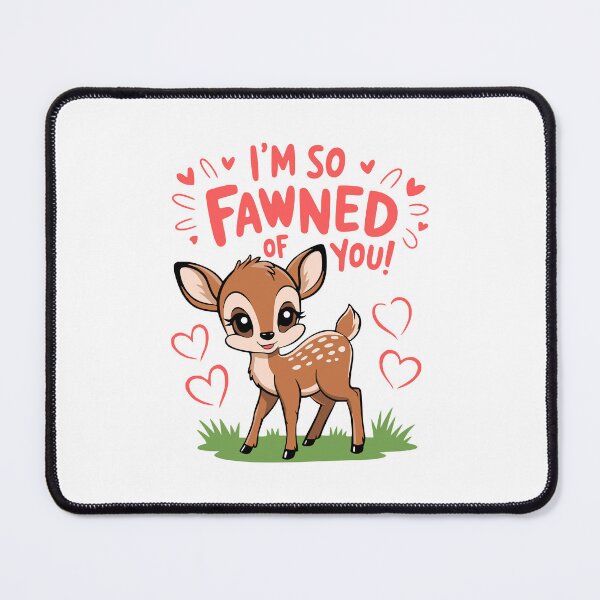 Item preview, I'm So Fawned Of You! Kawaii Baby Deer Pun designed and sold by PMCreative.