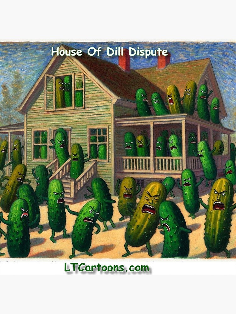Thumbnail 3 of 3, Sticker, House Of Dill Dispute designed and sold by ltcartoons.