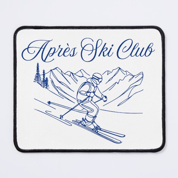 Item preview, Après Ski Club Line Art Illustration (blue) designed and sold by Magnolia Valley Art.