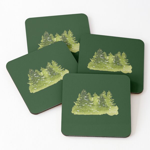 Item preview, Snowy Evergreen Tree Forest designed and sold by LiaIsabellaArt.