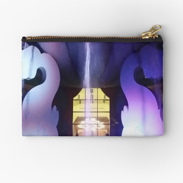 Dolphins Water Fountain in Lavender Blue Zipper Pouch