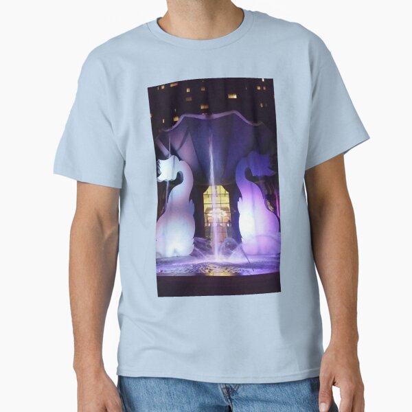 Dolphins Water Fountain in Lavender Blue Classic T-Shirt
