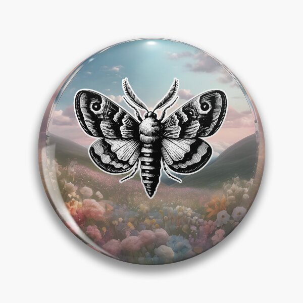 Item preview, Moth Dreamy Ethereal Landscape Flowers Meadow designed and sold by WildWoodlandWitch.