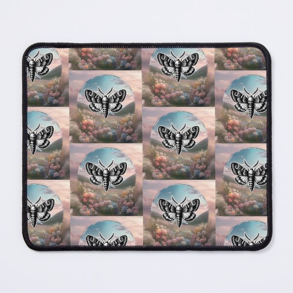Item preview, Moth Dreamy Ethereal Landscape Flowers Meadow designed and sold by WildWoodlandWitch.
