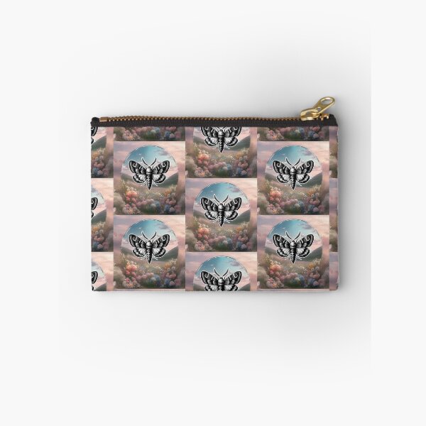 Item preview, Moth Dreamy Ethereal Landscape Flowers Meadow designed and sold by WildWoodlandWitch.