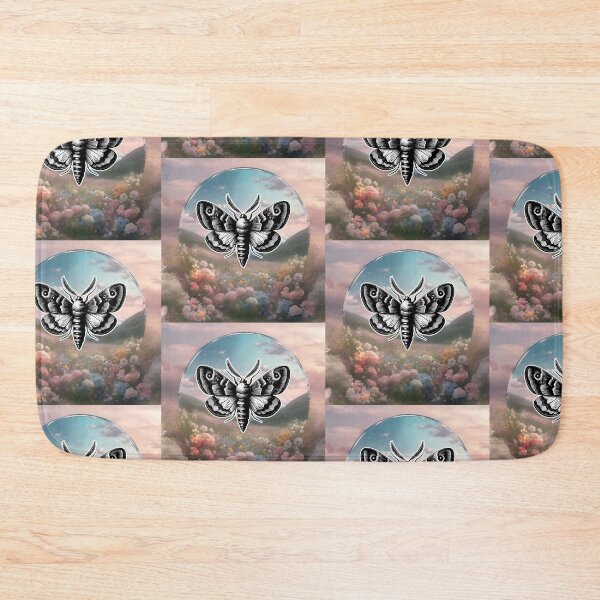 Item preview, Moth Dreamy Ethereal Landscape Flowers Meadow designed and sold by WildWoodlandWitch.