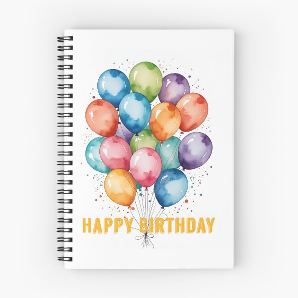 Item preview, Happy birthday card bunch of balloons in watercolor paint drawn designed and sold by cheekylorns.