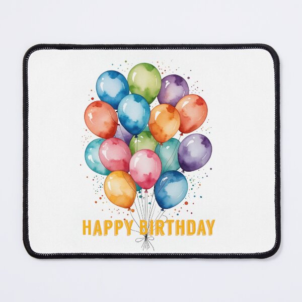 Item preview, Happy birthday card bunch of balloons in watercolor paint drawn designed and sold by cheekylorns.