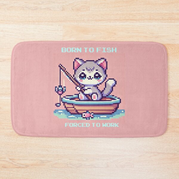 Item preview, "Born To Fish, Forced To Work" Cute Kitty designed and sold by WeLoveCatss.