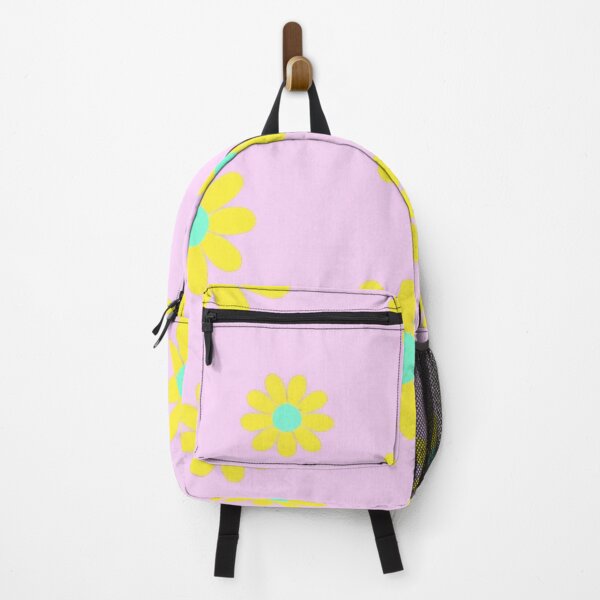 Item preview, RETRO PINK DAISY YELLOW WALLPAPER BACKDROP designed and sold by Arts4U.