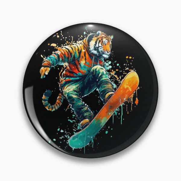 Item preview, Cool Cat Tiger Snowboarder Extreme Winter Sports designed and sold by TomFrontierArt.