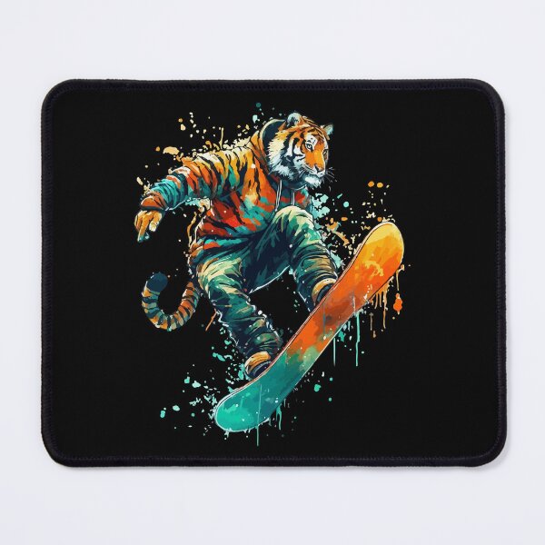 Item preview, Cool Cat Tiger Snowboarder Extreme Winter Sports designed and sold by TomFrontierArt.