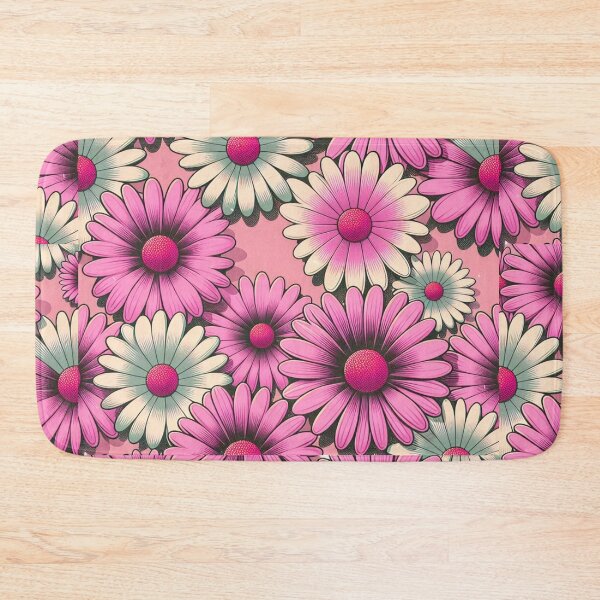 Item preview, PINK RETRO DAISY BACKGROUND WALLPAPER STICKER designed and sold by Arts4U.