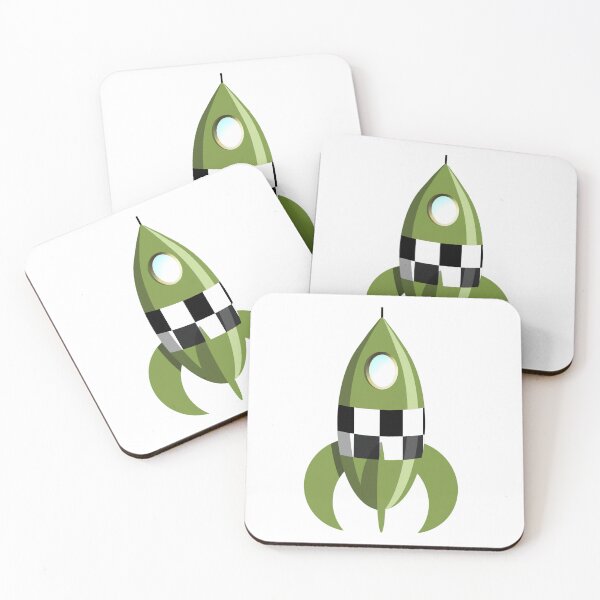 Item preview, Green Retro Futurist Rocket designed and sold by Ravvick.