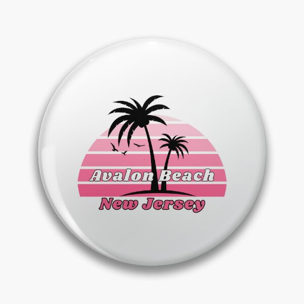 Item preview, Retro Cool Avalon Beach New Jersey Palm Tree at Sunset Souvenirs designed and sold by karmdaf.