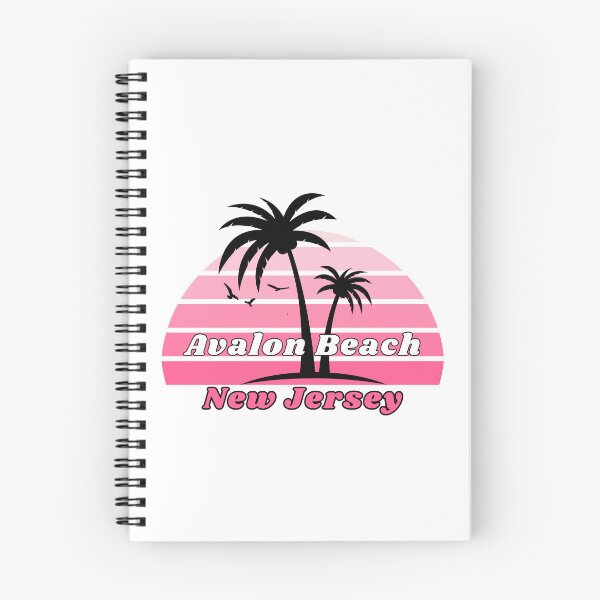 Item preview, Retro Cool Avalon Beach New Jersey Palm Tree at Sunset Souvenirs designed and sold by karmdaf.