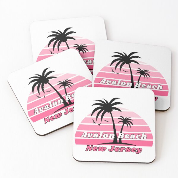 Item preview, Retro Cool Avalon Beach New Jersey Palm Tree at Sunset Souvenirs designed and sold by karmdaf.